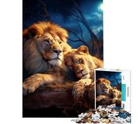 Rompecabezas para Adultos de 1000 Piezas con temática de Leonas y Amantes de los Leones Juguetes de decoración para el hogar Regalo de cumpleaños (50x75cm)