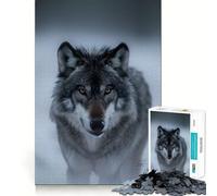 Rompecabezas para Adultos de 1000 Piezas con temática de Lobos cazando Depredadores Juego para estimular la Mente,diseño Ajustado sin Huecos,Regalo de cumpleaños Juguete para ejercitar la Mente