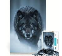 Rompecabezas para Adultos de 1000 Piezas con temática de Lobos cazando Depredadores Juego Que estimula la Mente, Corte láser Actividad Relajante para Grupos en Interiores (38x52cm)