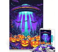 Rompecabezas para Adultos de 1000 Piezas con temática de ovnis Halloween Juegos relajantes decoración del hogar cumpleaños 50x75cm