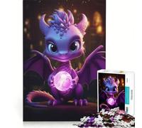 Rompecabezas para Adultos de 1000 Piezas con un Adorable bebé dragón, Ideal para armar, un desafío para completar, perteneciente a la colección de Artistas y dedicada a Las Bellas Artes 38x52cm