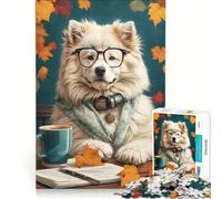 Rompecabezas para Adultos de 1000 Piezas con un Adorable Perro Samoyedo, Ideal para estudiar, armar, fomentar la interacción Entre Padres e Hijos cumpleaños o Navidad 38x26cm