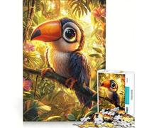 Rompecabezas para Adultos de 1000 Piezas con un Adorable tucán en la Jungla, Juego práctico, Corte de precisión, Ideal para cumpleaños 50x75cm