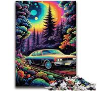 Rompecabezas para Adultos de 1000 Piezas con un Coche de neón en la Naturaleza Rompecabezas para Adolescentes Cada Pieza es única Juego desafiante y Divertido para Toda la Familia (38x26cm)