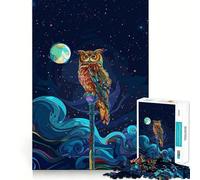 Rompecabezas para Adultos de 1000 Piezas con un Hermoso búho Nocturno,Corte Premium,Juguete Divertido para ejercitar la Mente,Juego Relajante,decoración de cumpleaños,Regalo (38x26cm)