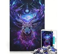 Rompecabezas para Adultos de 1000 Piezas con un Hermoso Ciervo Brillante, Juegos relajantes, para desestresar la Mente, Regalo de cumpleaños, Regalos de Viaje 50x75cm