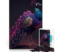 Rompecabezas para Adultos de 1000 Piezas con un Hermoso diseño de Pavo Real de Corte Fino Ideal para Entrenar la Mente,Relajarse y divertirse en cumpleaños (38x26cm)