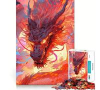 Rompecabezas para Adultos de 1000 Piezas con un Hermoso dragón Chino de Corte Premium Juguete Divertido para ejercitar la Mente Juego Relajante Decoración de cumpleaños Regalo (38x26cm)