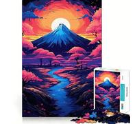 Rompecabezas para Adultos de 1000 Piezas con un Hermoso Paisaje japonés Juego de lógica de Ajuste preciso Juego fácil Decoración navideña para Pared (38x52cm)