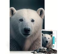 Rompecabezas para Adultos de 1000 Piezas con un Hermoso Retrato de Oso Polar Decoración de Ajuste Limpio Juego Divertido para Pensar Tiempo de Juego Acogedor Regalo Ideal para cumpleaños