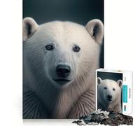 Rompecabezas para Adultos de 1000 Piezas con un Hermoso Retrato de Oso Polar,diseño de Borde Premium,Rompecabezas de lógica,Juego para el Tiempo Libre,Divertido,decoración navideña (38x52cm)