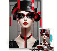 Rompecabezas para Adultos de 1000 Piezas con un Hermoso Retrato Estilo Art déco,Corte preciso,Juguete Inteligente para el Cerebro,Juego para Relajarse,decoración navideña,Regalo (50x75cm)