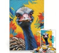 Rompecabezas para Adultos de 1000 Piezas con un Lindo Avestruz, Juegos educativos, Actividades Familiares, Regalo de cumpleaños, Regalos de Viaje 38x26cm