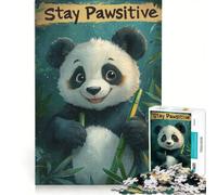 Rompecabezas para Adultos de 1000 Piezas con un Lindo Panda Que transmite positividad, Juguetes antiestrés, análisis y lógica, colección de Artistas, Bellas Artes 50x75cm