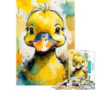 Rompecabezas para Adultos de 1000 Piezas con un Lindo Patito en Acuarela Juguete adictivo para Cultivar la Paciencia Juego Imposible de análisis y lógica Regalo de cumpleaños (Tamaño 38x26cm)