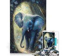 Rompecabezas para Adultos de 1000 Piezas con un pequeño y Adorable Elefante Ideal para Decorar la Pared Un Reto para completar Perfecto como Regalo para Toda la Familia 38x52cm