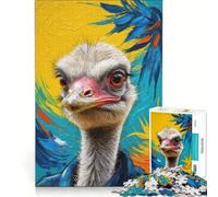 Rompecabezas para Adultos de 1000 Piezas con un simpático Avestruz, Ideal para armar, un desafío para completar, perteneciente a la colección de Artistas y dedicada a Las Bellas Artes 38x52cm