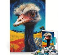 Rompecabezas para Adultos de 1000 Piezas con un simpático Avestruz, Ideal para armar, un Reto para completar, perteneciente a la colección de Artistas y dedicada a Las Bellas Artes 38x26cm
