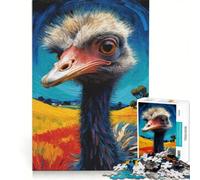 Rompecabezas para Adultos de 1000 Piezas con un simpático Avestruz, Ideal para armar, un Reto para completar, perteneciente a la colección de Artistas y dedicada a Las Bellas Artes 50x75cm