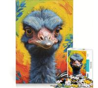 Rompecabezas para Adultos de 1000 Piezas con un simpático Avestruz, Juego Familiar, Ideal para Reducir el estrés y Disfrutar de un desafío único 38x52cm