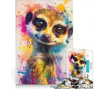 Rompecabezas para Adultos de 1000 Piezas con un simpático Suricato de Ojos Grandes, Ideal para Relajarse, desconectar intelectualmente, Regalo de cumpleaños o para Viajes 50x75cm