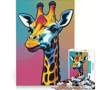 Rompecabezas para Adultos de 1000 Piezas con una Adorable Jirafa Juegos Divertidos, Actividades entretenidas en casa, Regalo de cumpleaños, Regalos de Viaje 50x75cm