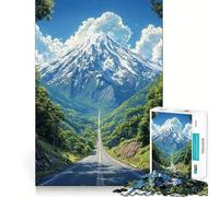 Rompecabezas para Adultos de 1000 Piezas con una Hermosa ilustración de un Camino de montaña Juego de lógica de Ajuste preciso Juego fácil Decoración navideña para Pared (50x75cm)