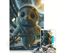 Rompecabezas para Adultos de 1000 Piezas con una Linda Foca en una estación Espacial, Juguetes para armar, Ideal para la interacción Entre Padres e Hijos, cumpleaños y Navidad