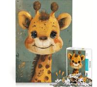 Rompecabezas para Adultos de 1000 Piezas con una Linda Jirafa en Acuarela, Ideal para Decorar la Pared o como Regalo de cumpleaños 38x26cm