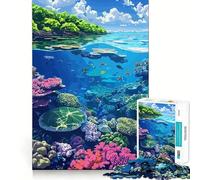 Rompecabezas para adultos de 1000 piezas con vibrante ilustración de un ecosistema de arrecife de coral Arte de bordes precisos Juego que estimula la mente Juego tranquilo Regalo ideal para cumpleaños