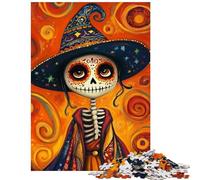 Rompecabezas para Adultos de 1000 Piezas con Vibrantes diseños del Día de Muertos Actividades Familiares para Adultos Entrena tu Cerebro y Tus Manos Hermoso diseño (38x26cm)