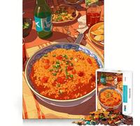 Rompecabezas para Adultos de 1000 Piezas con Vibrantes Ilustraciones de un festín de Comida de Corte preciso Juguete para desarrollar la Agilidad Mental y Relajarse Decoración navideña para la Pared