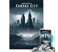 Rompecabezas para Adultos de 1000 Piezas con Vista a Kansas City Juguetes adictivos para Cultivar la Paciencia Juego Imposible de análisis y lógica Regalo de cumpleaños (tamaño 38x52cm)