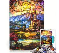 Rompecabezas para Adultos de 1000 Piezas con Vista a la Catedral, Juego práctico, Actividades Divertidas para Hacer en casa, fortalece el Amor Entre Parejas 38x26cm