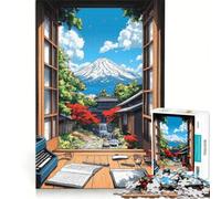 Rompecabezas para Adultos de 1000 Piezas con Vista a la montaña Japonesa y Paisaje japonés Juego práctico para Pasar el Tiempo Durante Las Vacaciones en casa Incluye póster y Hoja de Preguntas