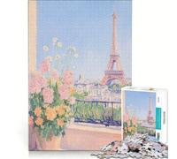 Rompecabezas para Adultos de 1000 Piezas con Vista a la Torre Eiffel, Juego Interactivo, decoración para el hogar, cumpleaños y Navidad 38x26cm