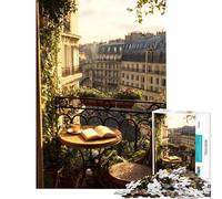 Rompecabezas para Adultos de 1000 Piezas con Vista a un balcón Parisino Rompecabezas para Adolescentes Juegos relajantes Ideales para Pasar el Tiempo en casa Juegos desafiantes Regalos (50x75cm)