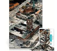 Rompecabezas para Adultos de 1000 Piezas con Vista aérea de la Ciudad de Berlín,Corte preciso,Juguete Inteligente para el Cerebro,Juego para Relajarse,decoración navideña,Regalo (38x26cm)