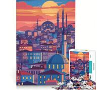Rompecabezas para Adultos de 1000 Piezas con Vista al Atardecer del Horizonte de Ankara, decoración de Pared, Actividades Divertidas para el hogar, para Fortalecer el Amor en Pareja 38x26cm