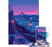 Rompecabezas para Adultos de 1000 Piezas con Vista Nocturna de Budapest Juego Educativo desafío Juguete Juegos relajantes Actividades Familiares Regalo de cumpleaños (tamaño 38x26cm)