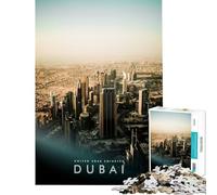 Rompecabezas para Adultos de 1000 Piezas con Vista panorámica de Dubái Juego Educativo desafío Juguete Juego Relajante Mejora la Memoria Regalo de cumpleaños (tamaño 38x26cm)