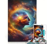 Rompecabezas para Adultos de 1000 Piezas: Conciencia Cósmica, Paisaje Mental Celestial, Arte, Juguete Educativo, Difícil y Reto, Mejora el Amor Entre Parejas 50x75cm