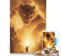 Rompecabezas para Adultos de 1000 Piezas: Confrontación de Bestias de Fuego en una Ciudad Antigua Juego Educativo, decoración para el hogar, Ideal para Fortalecer el Amor en Pareja 38x26cm