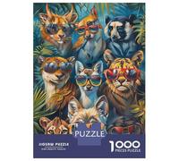 Rompecabezas para Adultos De 1000 Piezas Cool Animals Sunglasses Rompecabezas para Adultos Juego De Ingenio Difícil Oferta Difícil como Regalo para Toda La Familia 52x38cm/1000pcs