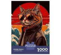 Rompecabezas para Adultos De 1000 Piezas Cool Cat with Sunglasses Rompecabezas para Adultos Juguetes DIY Una Obra De Arte Regalos para Amigos Y Familiares 70x50cm/1000pcs