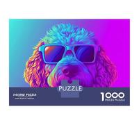 Rompecabezas para Adultos De 1000 Piezas Cool Labradoodle with Sunglasses Rompecabezas para Adolescentes Juego Familiar Carrera De Velocidad Manual Cumpleaños 52x38cm/1000pcs