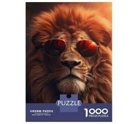 Rompecabezas para Adultos De 1000 Piezas Cool Lion Sunglasses Rompecabezas para Adultos Juguetes Antiestrés Corte De Precisión Interacción Entre Padres E Hijos 70x50cm/1000pcs