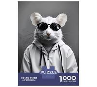 Rompecabezas para Adultos De 1000 Piezas Cool Mouse Glasses Funny Rompecabezas para Adultos Juegos Divertidos Pero Divertidos Y Humorísticos Cumpleaños 70x50cm/1000pcs