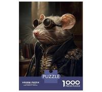 Rompecabezas para Adultos De 1000 Piezas Cool Rat in Goggles Fashion Rompecabezas para Adultos Juego De Ingenio Regalo De Cumpleaños Desafío Educativo 70x50cm/1000pcs