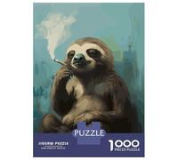 Rompecabezas para Adultos De 1000 Piezas Cool Sloth Smoking Rompecabezas para Adultos Juguete Decoración De Pared Mejora La Memoria 70x50cm/1000pcs